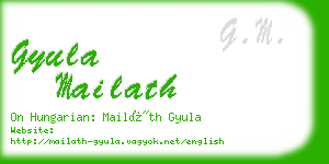 gyula mailath business card